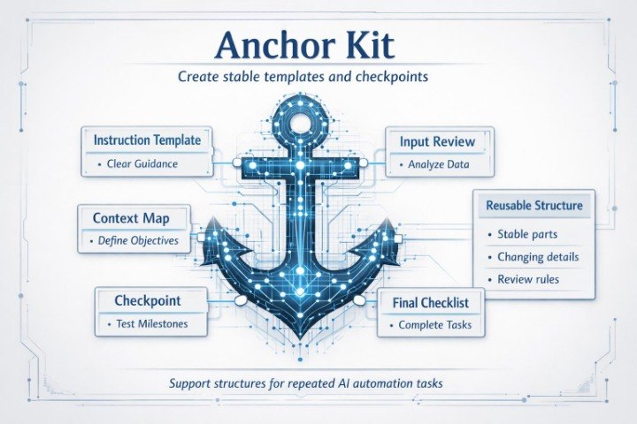 Anchor Kit diagram with anchor icon and text on a white background