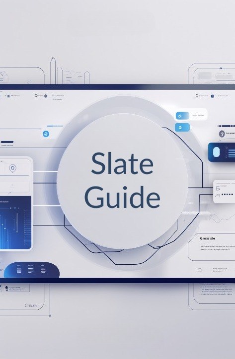 Digital interface with 'Slate Guide' text on a futuristic background