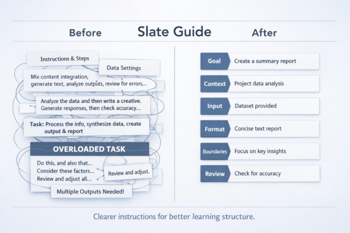 Comparison of 'Before' and 'After' steps in a project data analysis process.